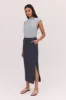NAVY LINEN UNITY SKIRT sold by Bianca Spender