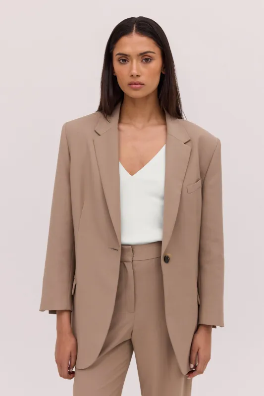LATTE SUITING HARLOW JACKET sold by Bianca Spender