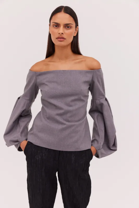 GREY WOOL SONATA TOP sold by Bianca Spender