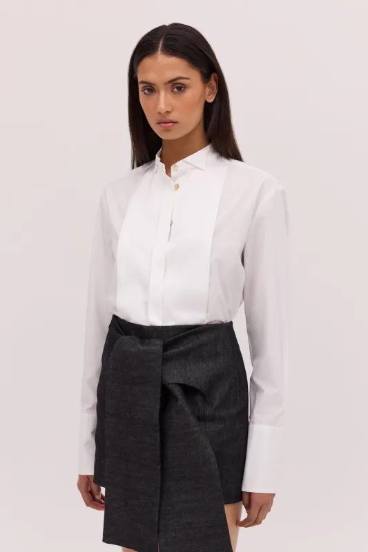 WHITE COTTON TUXEDO SHIRT sold by Bianca Spender
