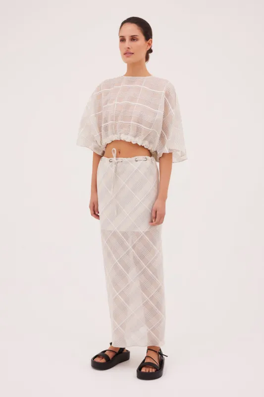 ECRU CHECK ENVELOP TOP sold by Bianca Spender