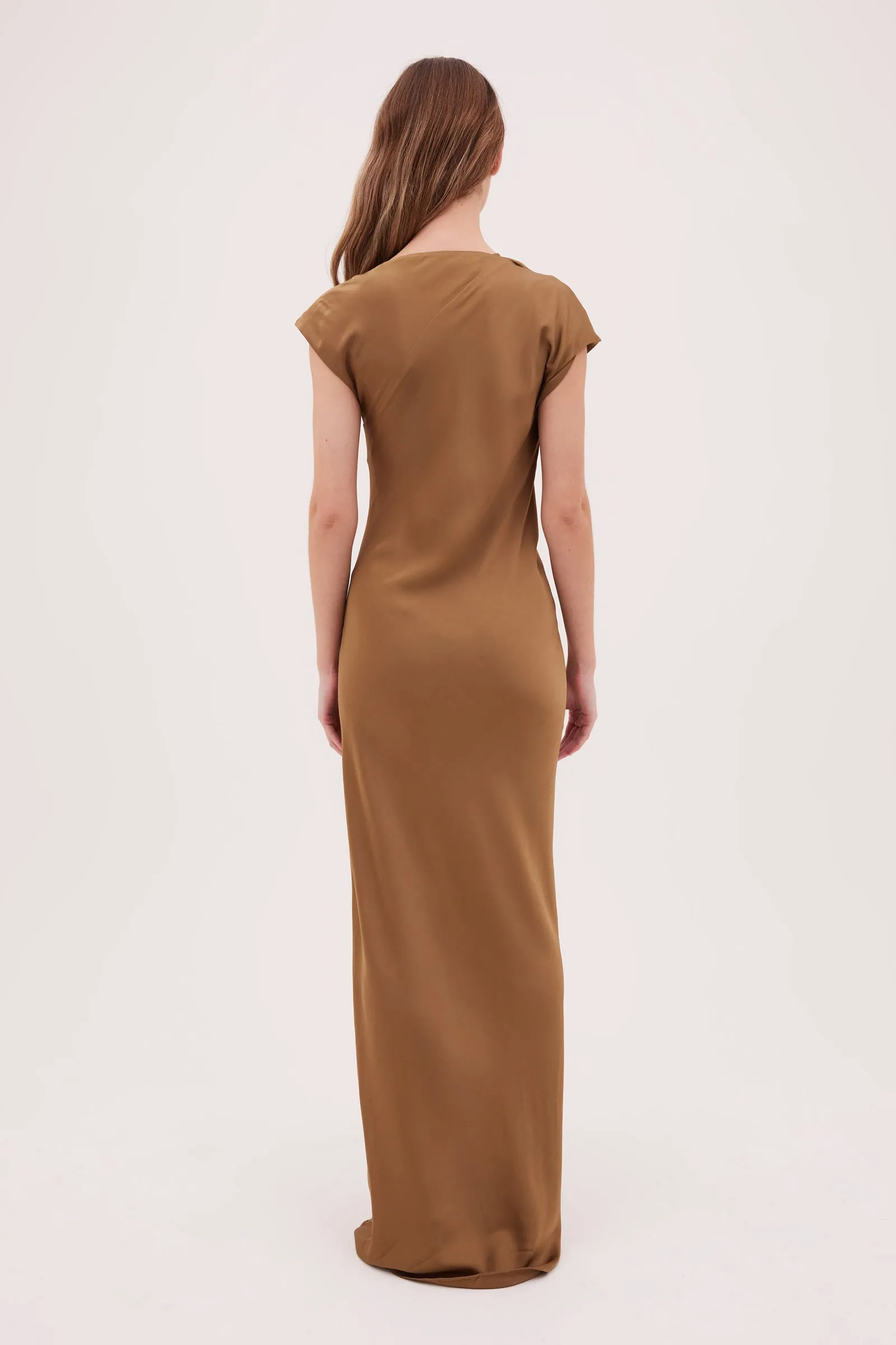 GOLD SATIN CREPE EVA DRESS sold by Bianca Spender product image thumbnail 4