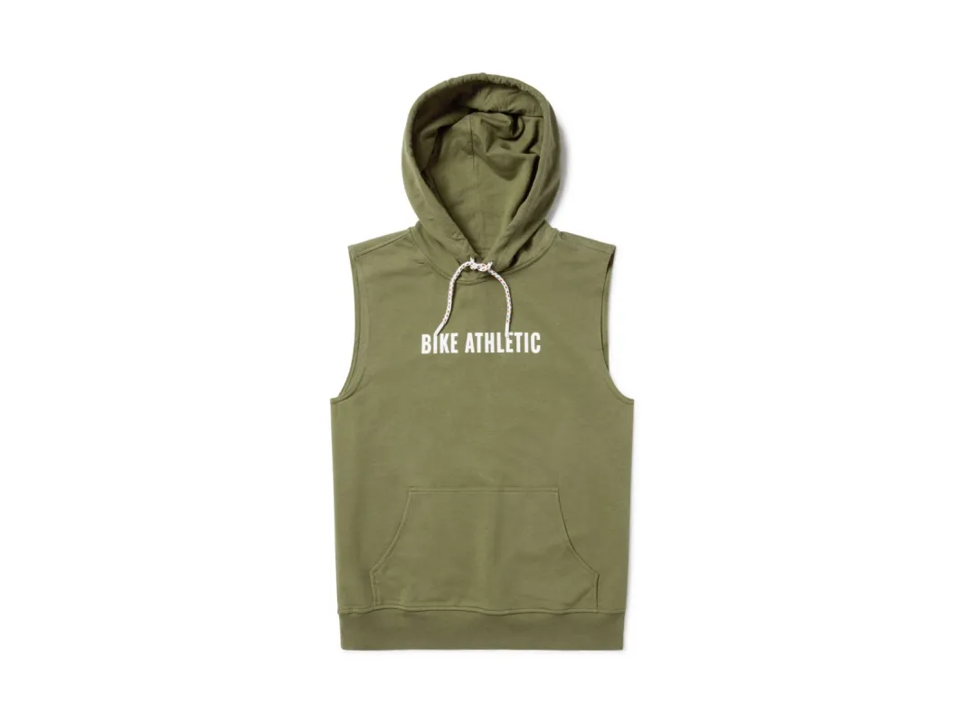 French Terry Sleeveless Hoodie - Olive sold by Bike Athletic
