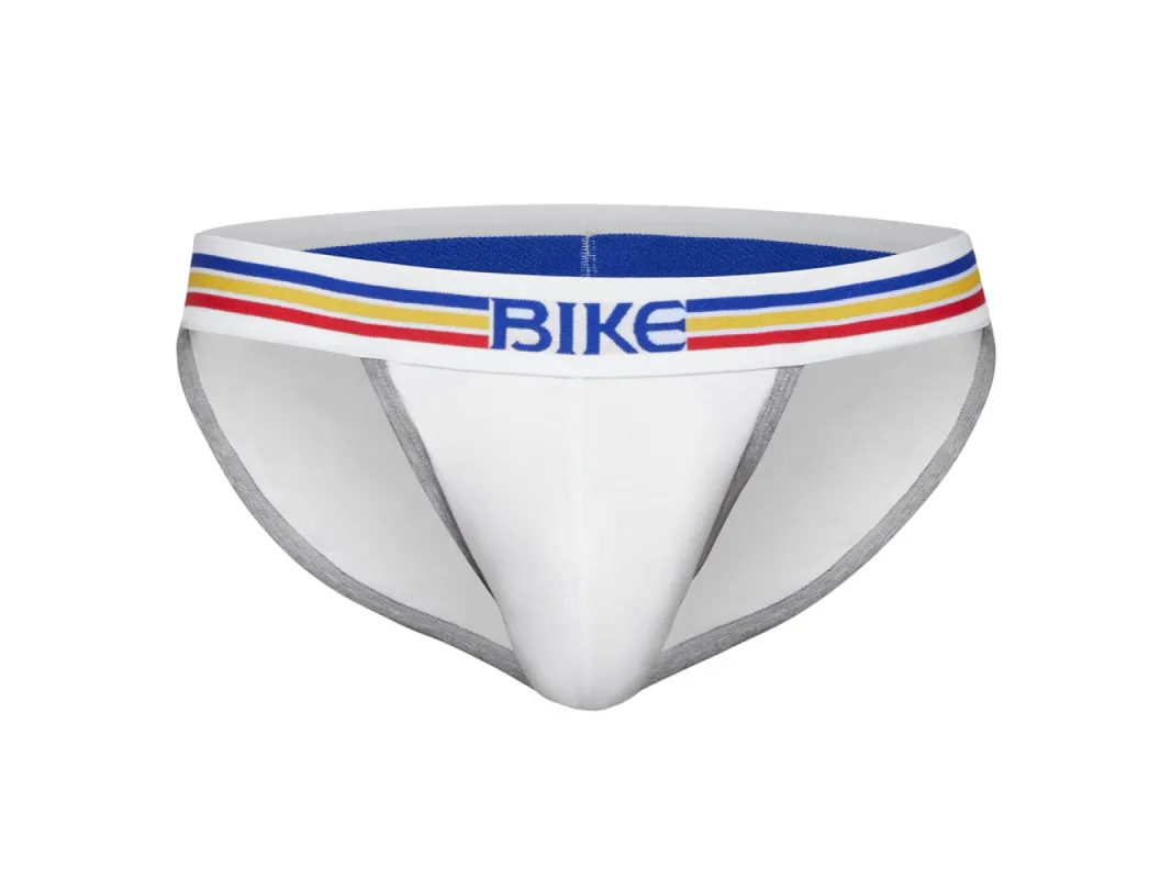 Stretch Cotton Jock Brief - White sold by Bike Athletic
