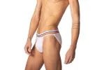 Stretch Cotton Jock Brief - White sold by Bike Athletic