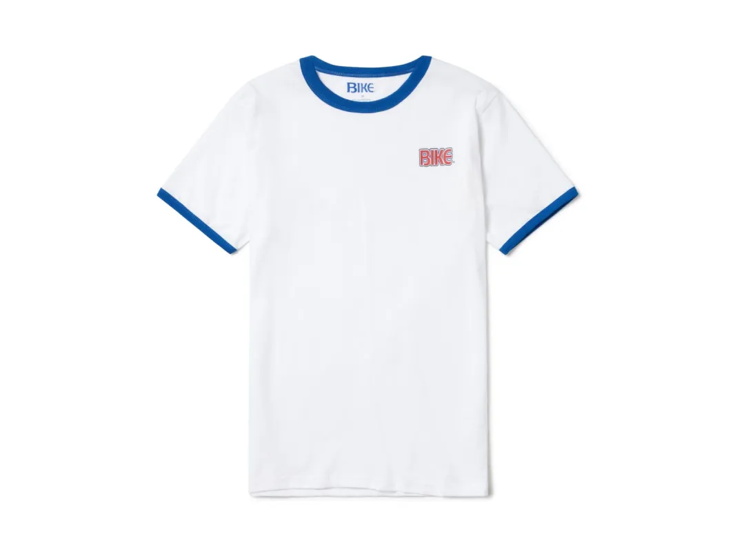 Classic Ringer T-Shirt - White/Blue sold by Bike Athletic