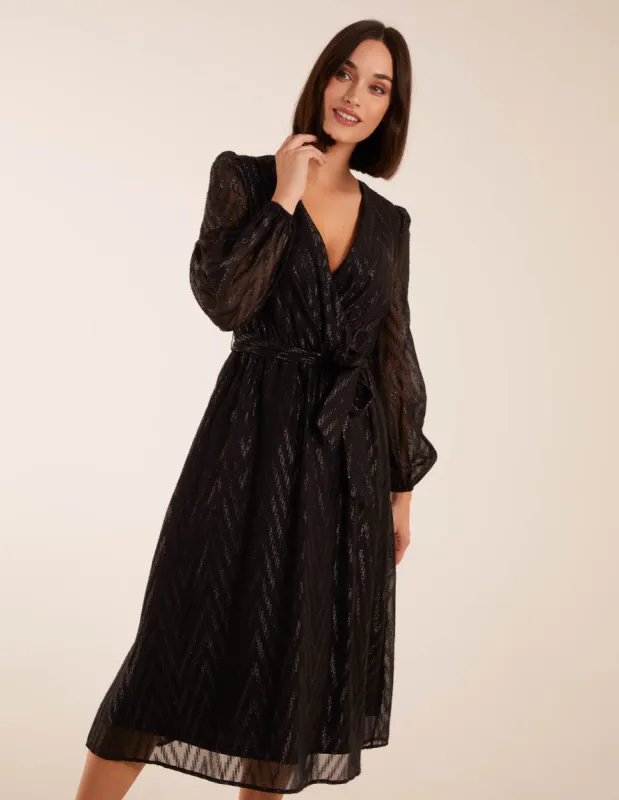 Lurex Wrap Midi Dress made by Blue Vanilla