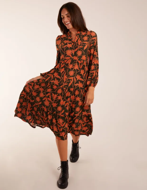 Collar Trapeze Midi Dress sold by Blue Vanilla