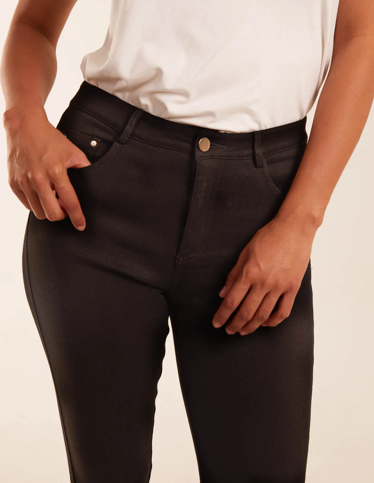 Fleece Lined Mid Rise Skinny Ankle Jeans sold by Blue Vanilla product image thumbnail 3