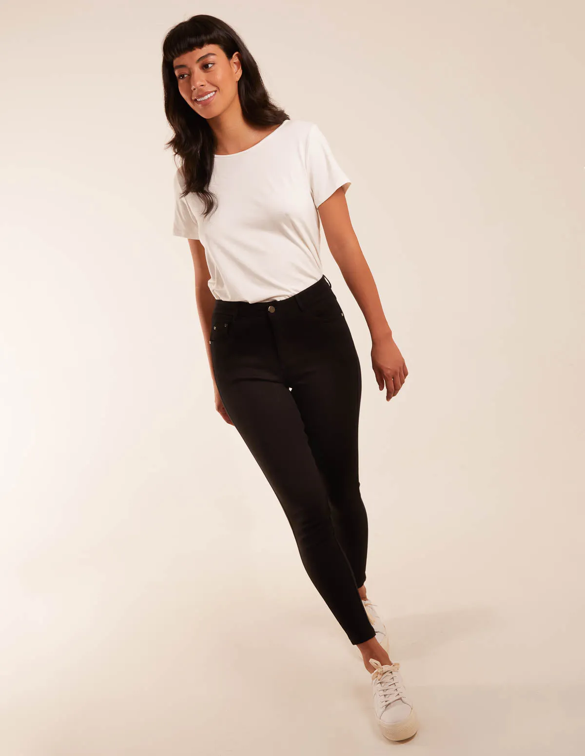 Fleece Lined Mid Rise Skinny Ankle Jeans sold by Blue Vanilla product image thumbnail 2
