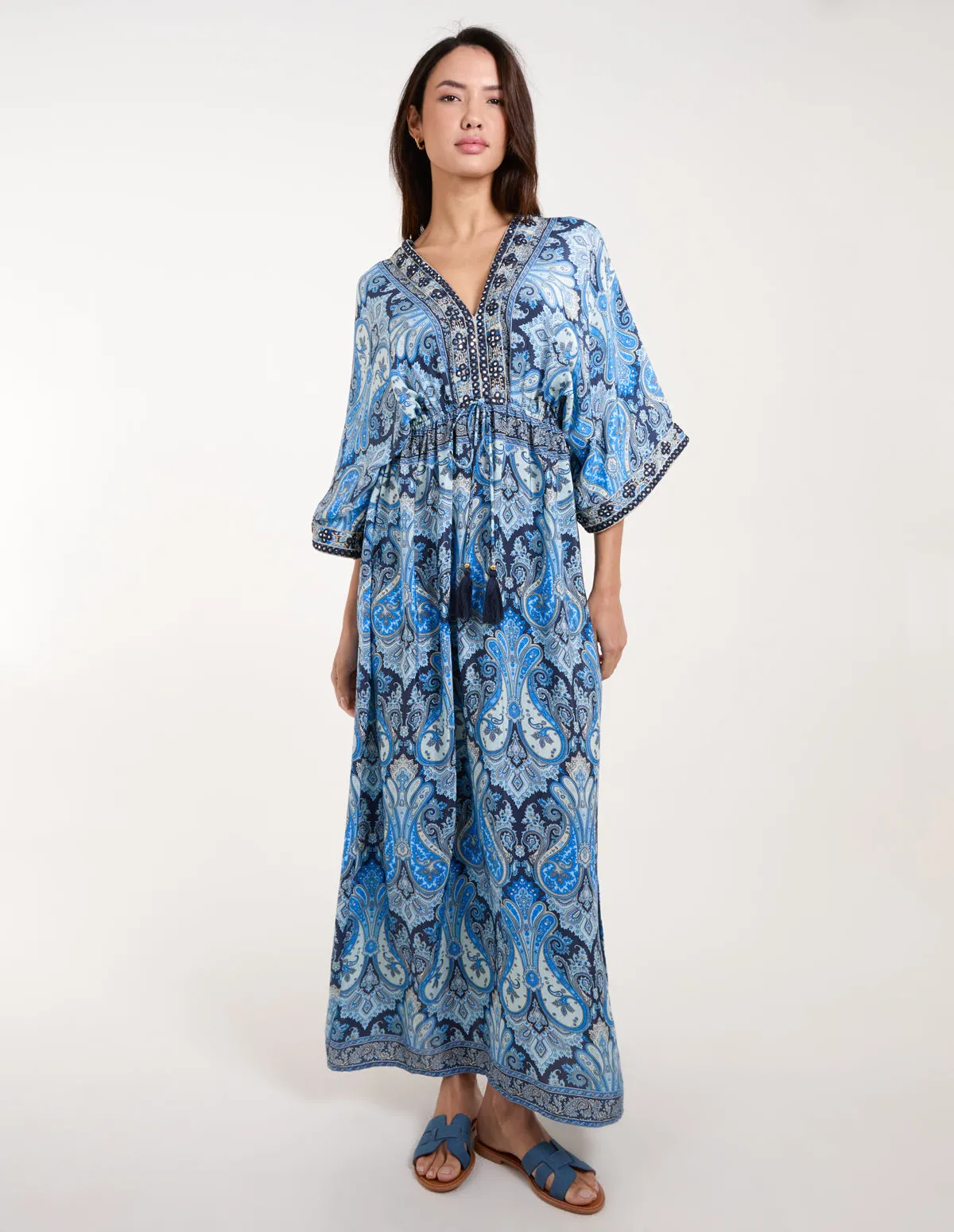 Embellished Kimono Maxi Dress sold by Blue Vanilla