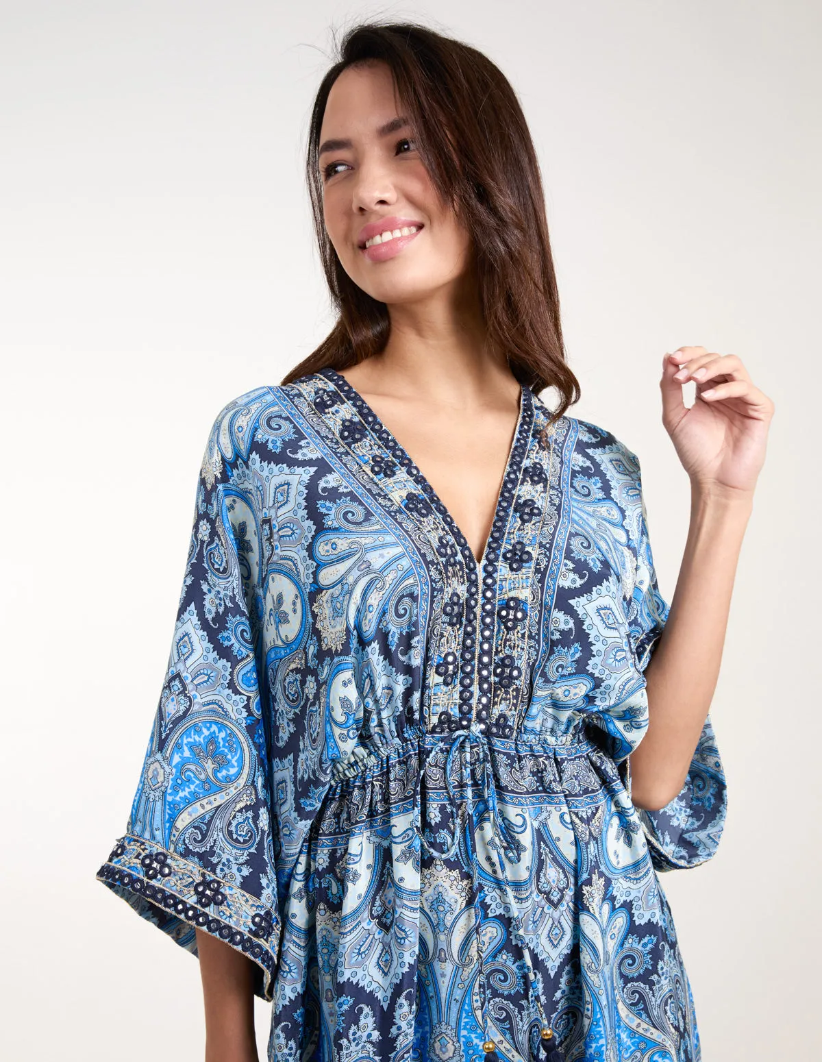 Embellished Kimono Maxi Dress sold by Blue Vanilla product image thumbnail 2