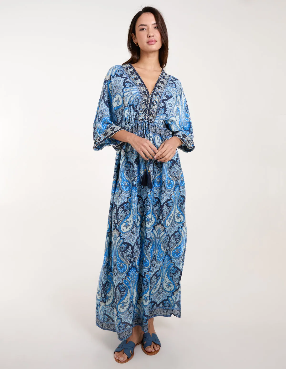 Embellished Kimono Maxi Dress sold by Blue Vanilla product image thumbnail 3
