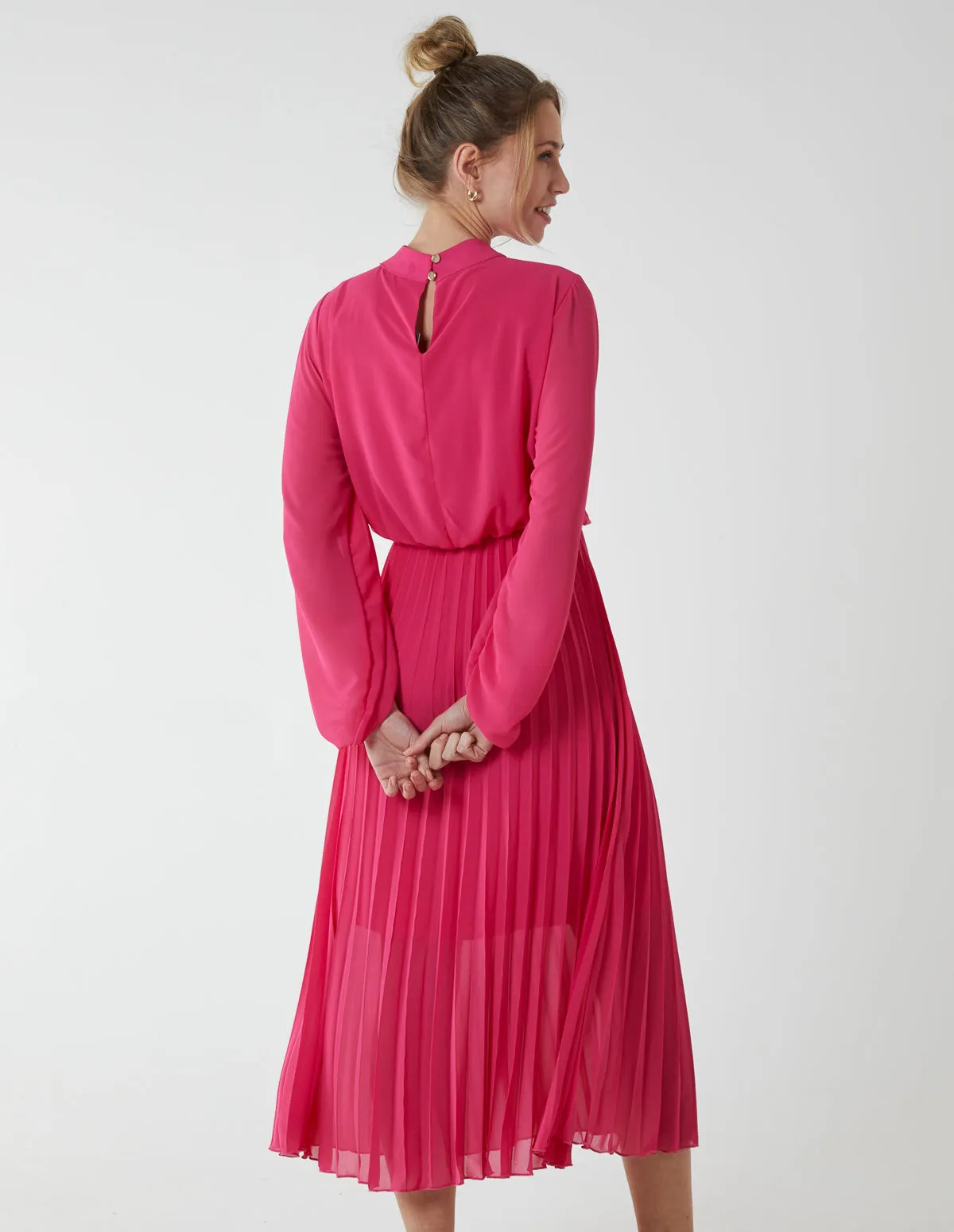High Neck Pleated Midi Dress sold by Blue Vanilla product image thumbnail 4