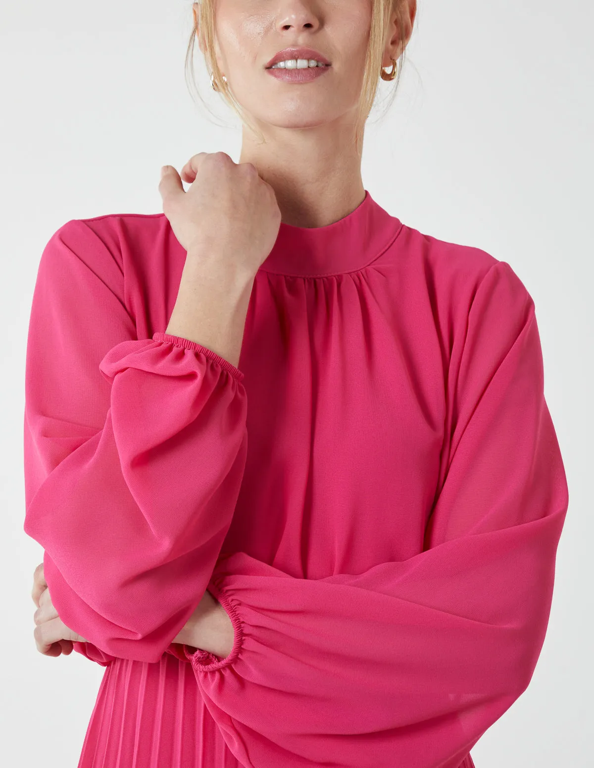 High Neck Pleated Midi Dress sold by Blue Vanilla product image thumbnail 2