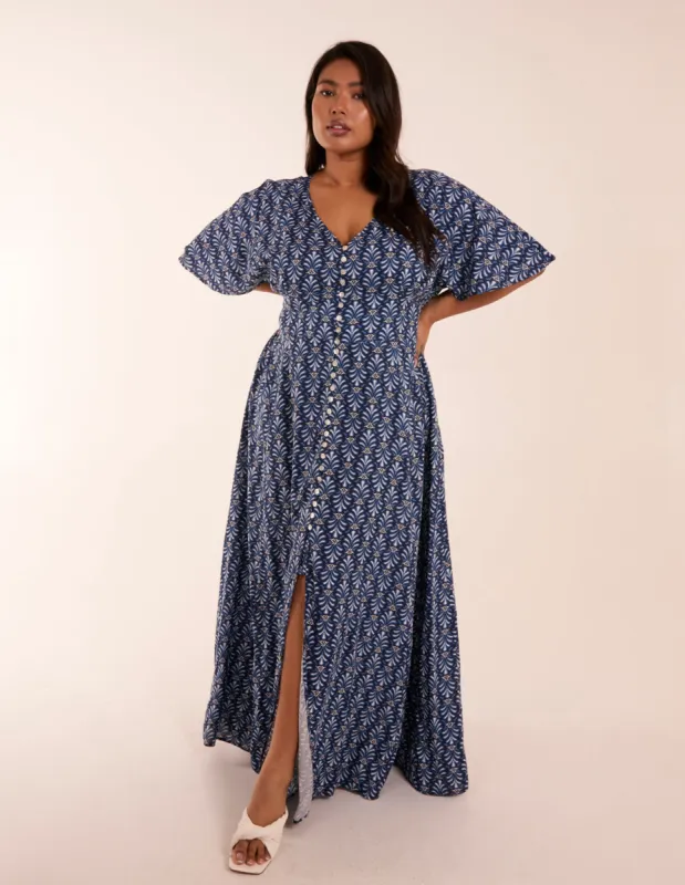 Curve Button Through Maxi Dress sold by Blue Vanilla