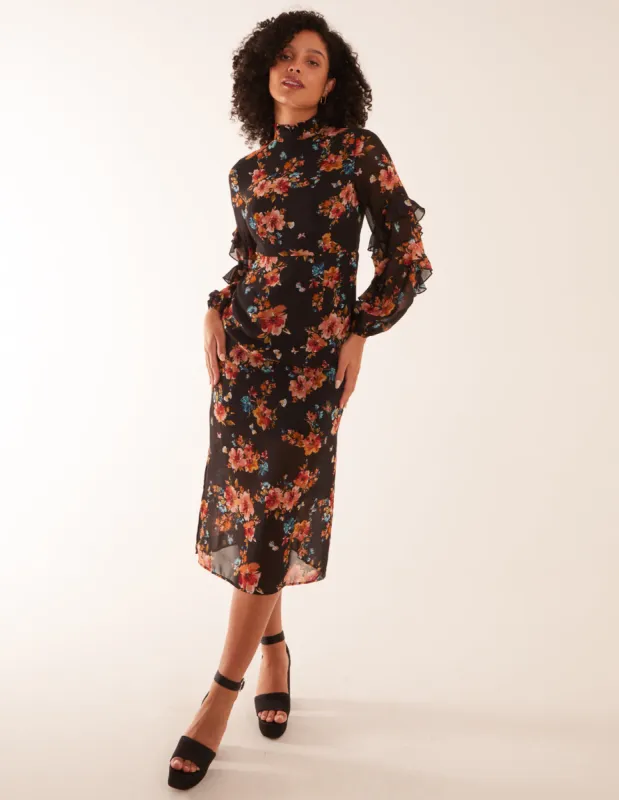 Midi Dress With Sleeve Details sold by Blue Vanilla