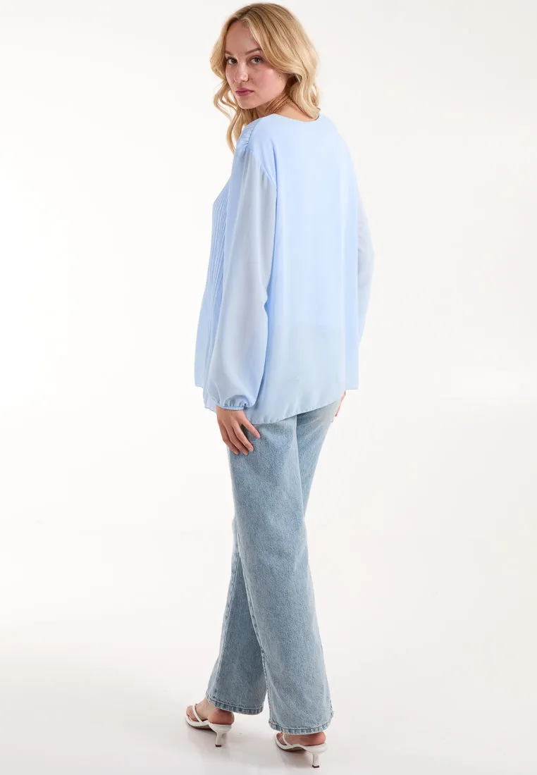 Necklace Pleated Chiffon Top sold by Blue Vanilla product image thumbnail 4