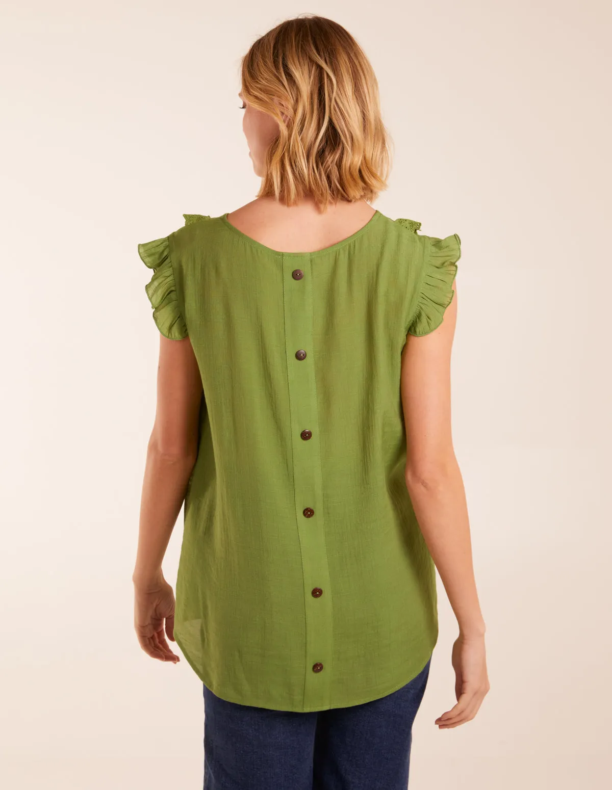Button Back Frill Top sold by Blue Vanilla product image thumbnail 4