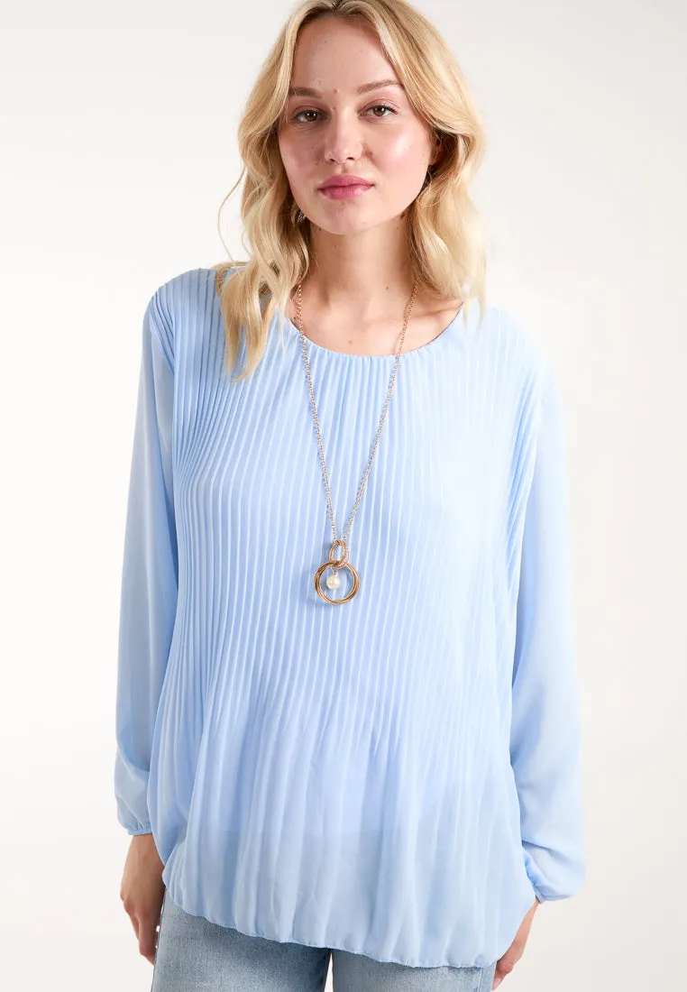 Necklace Pleated Chiffon Top sold by Blue Vanilla product image thumbnail 3