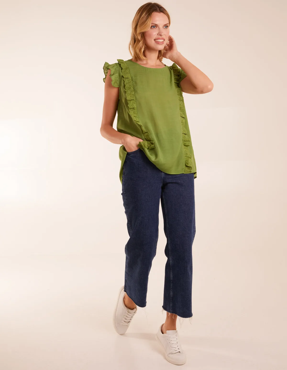 Button Back Frill Top sold by Blue Vanilla product image thumbnail 3
