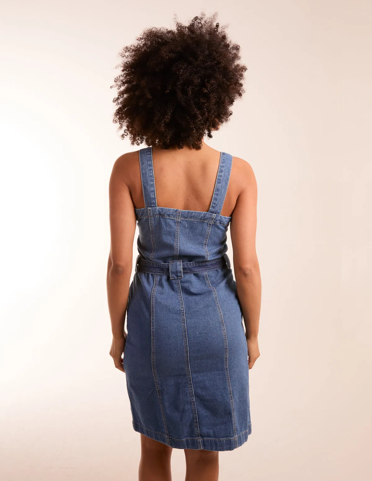 Button Front Pocket Denim Midi Dress sold by Blue Vanilla product image thumbnail 4