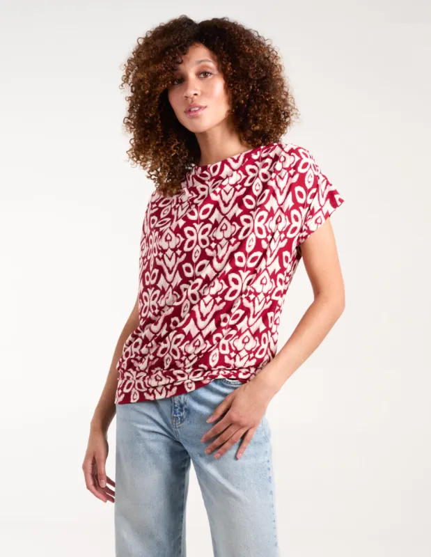 Cowl Neck Deep Hem Top sold by Blue Vanilla