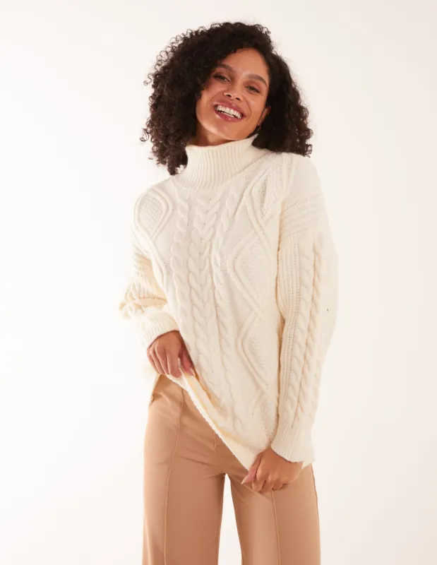 Cable Knit Roll Neck Jumper sold by Blue Vanilla