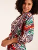 Tiered Notch V Neck Printed Maxi Dress sold by Blue Vanilla
