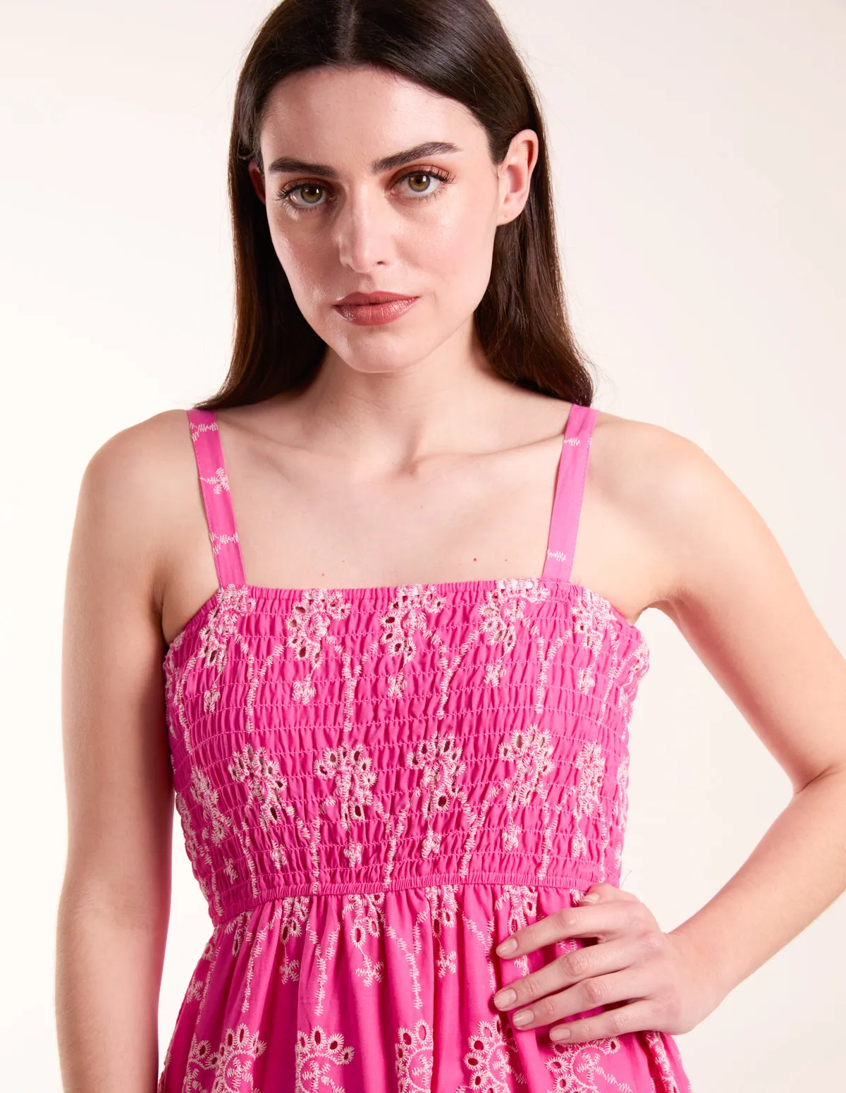 Broderie Anglaise Shirred Bust Dress sold by Blue Vanilla product image thumbnail 2