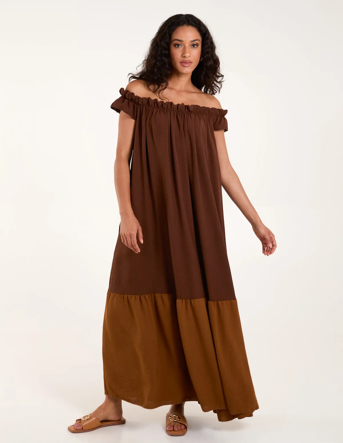 Bardot Off Shoulder Maxi Dress sold by Blue Vanilla