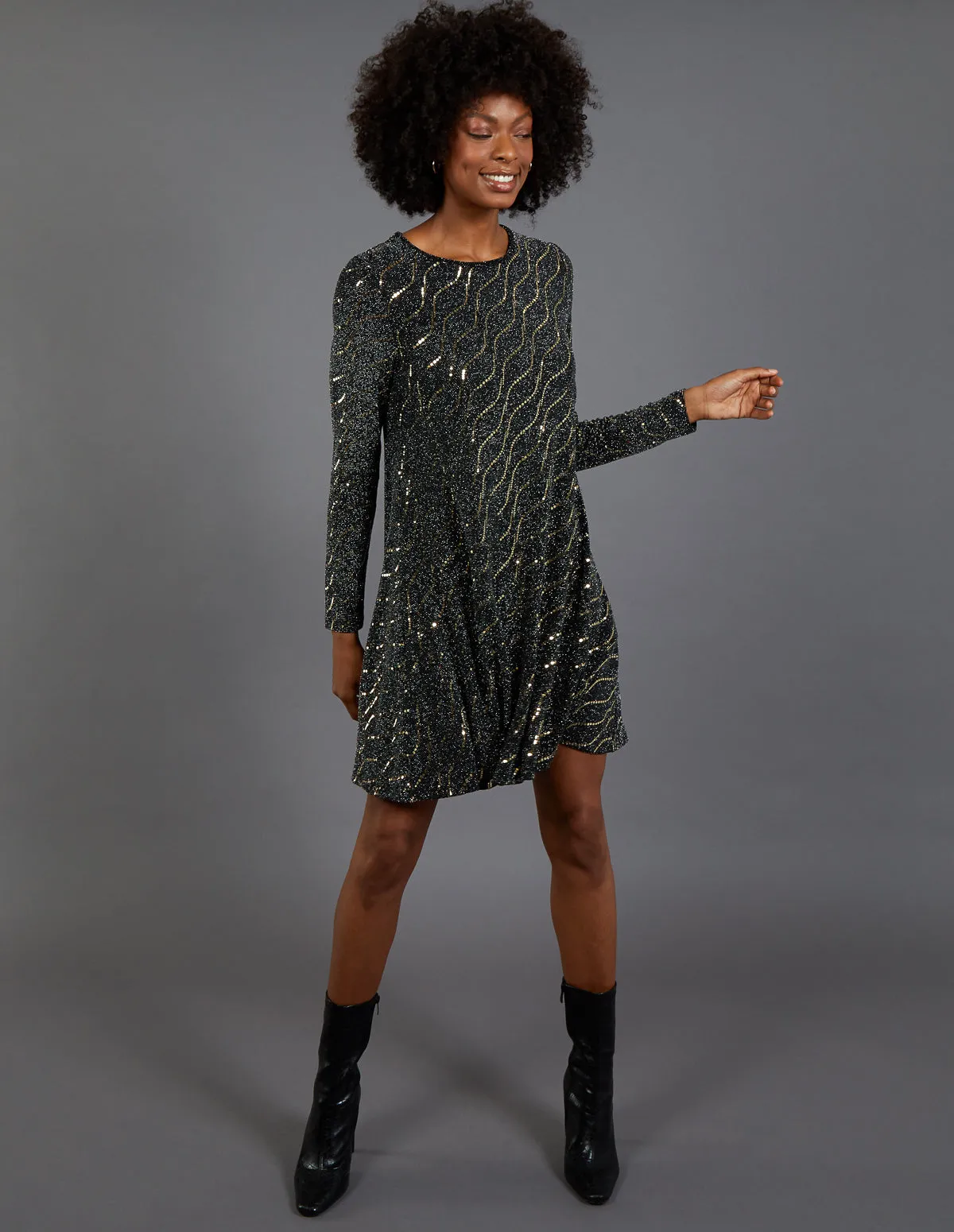 Metallic Mirror Swing Dress sold by Blue Vanilla product image thumbnail 3