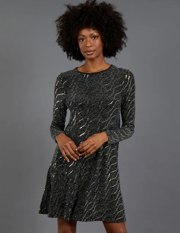 Metallic Mirror Swing Dress sold by Blue Vanilla