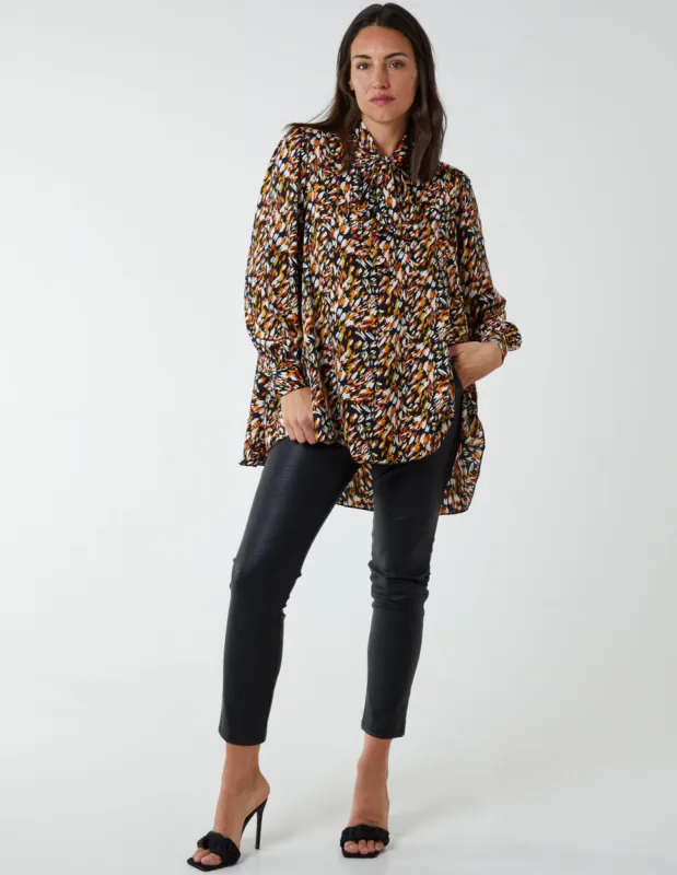 Abstract Animal Print Button Through Blouse sold by Blue Vanilla