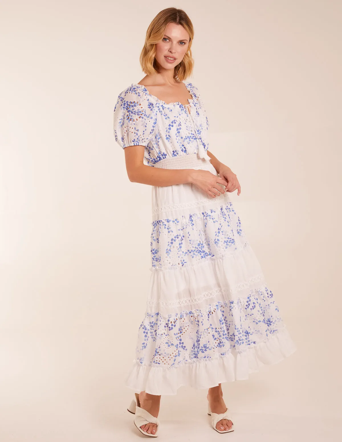 Crochet Printed Tassel Round Neck Maxi Dress sold by Blue Vanilla