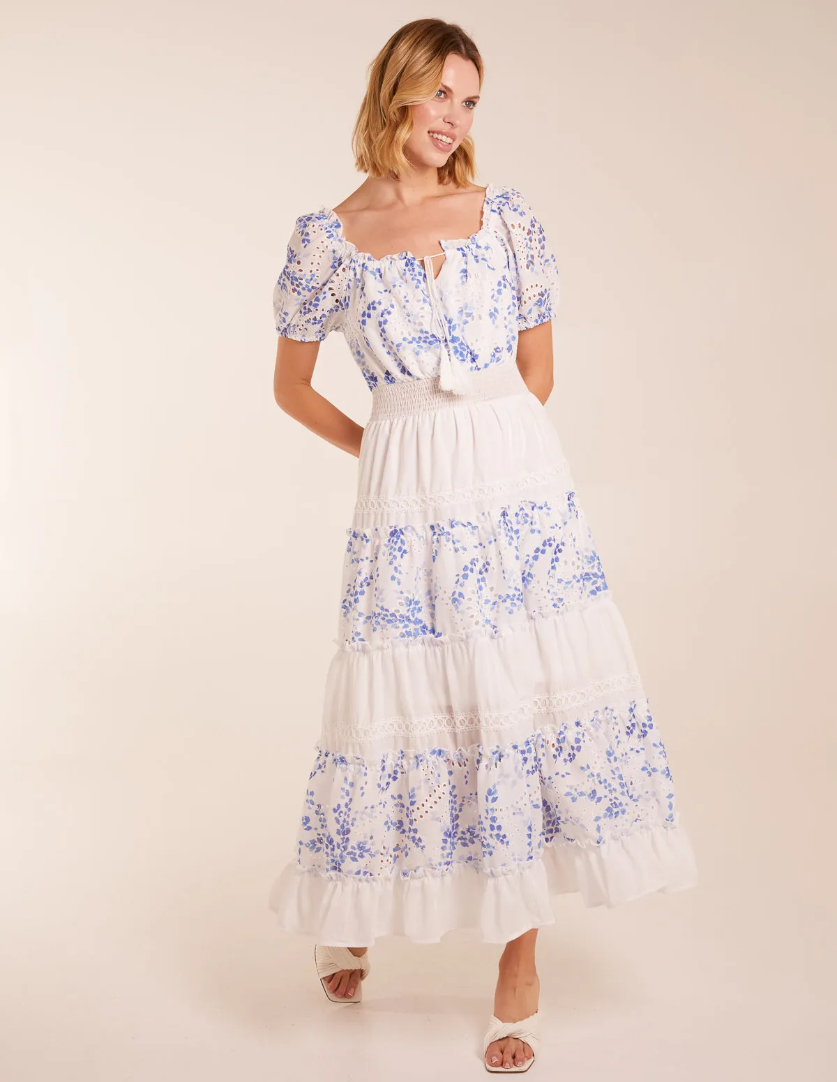 Crochet Printed Tassel Round Neck Maxi Dress sold by Blue Vanilla product image thumbnail 2