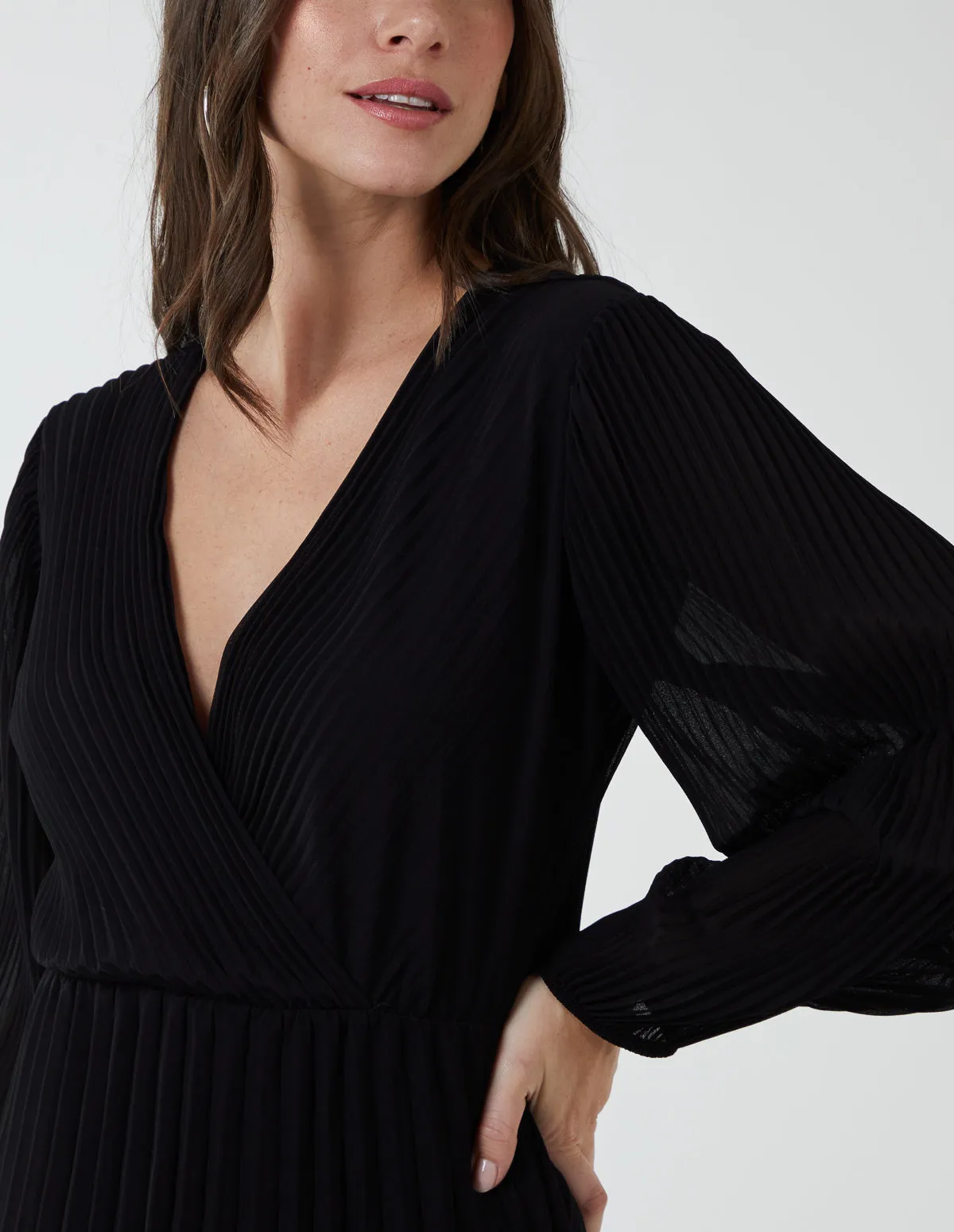 Wrap Front Pleated Midi Dress sold by Blue Vanilla product image thumbnail 2