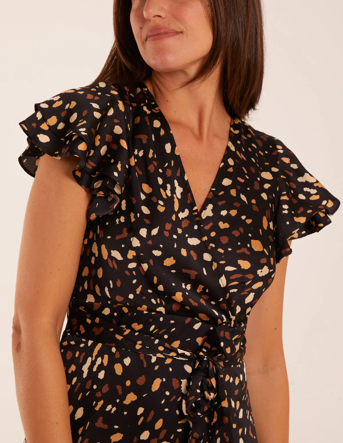 Wrap Mini Dress With Angel Sleeves sold by Blue Vanilla product image thumbnail 2