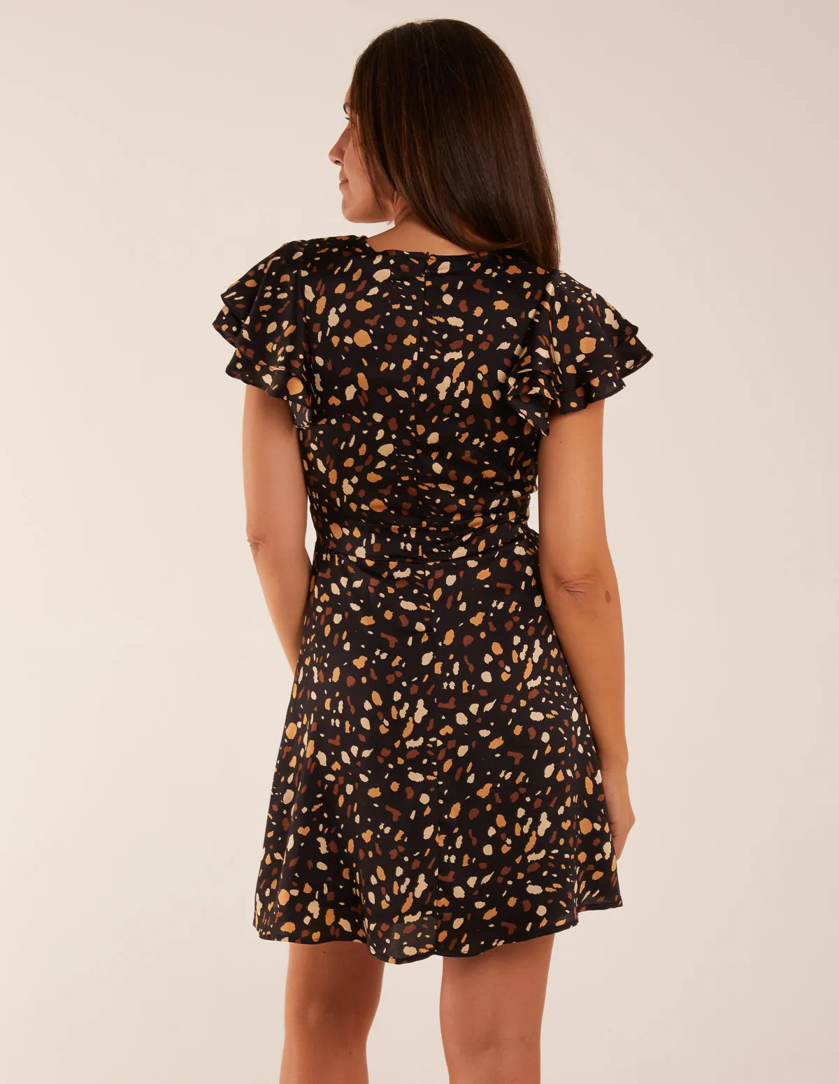 Wrap Mini Dress With Angel Sleeves sold by Blue Vanilla product image thumbnail 4