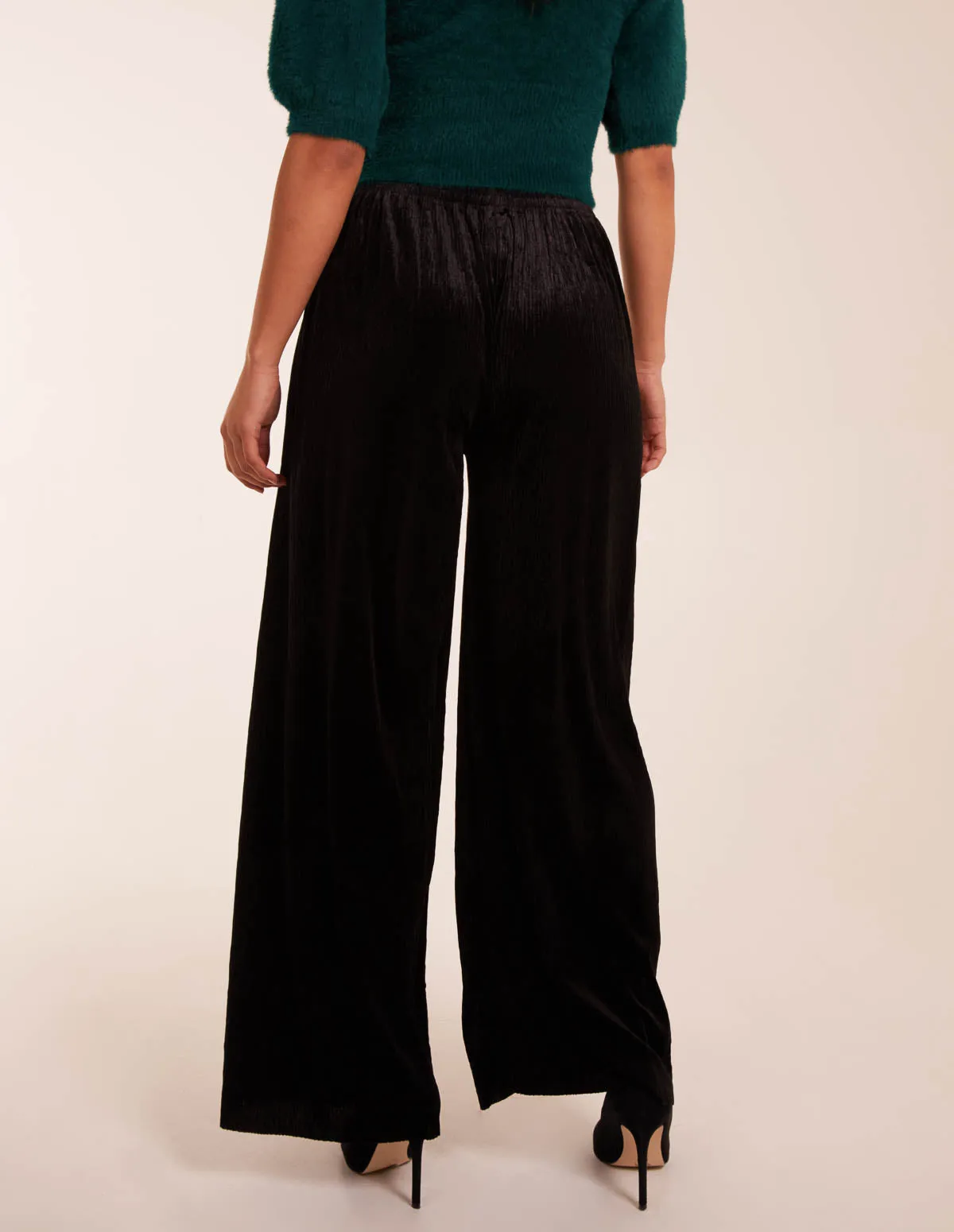 Wide Leg Textured Velour Trouser sold by Blue Vanilla product image thumbnail 5