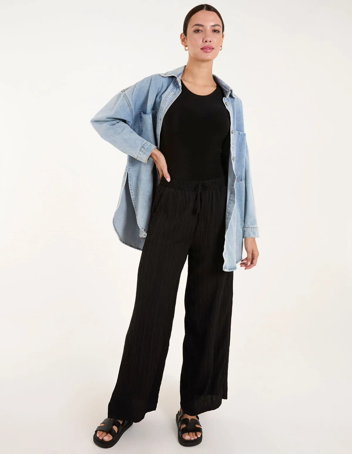 Drawstring Pocket Trouser Crinkle sold by Blue Vanilla product image thumbnail 2