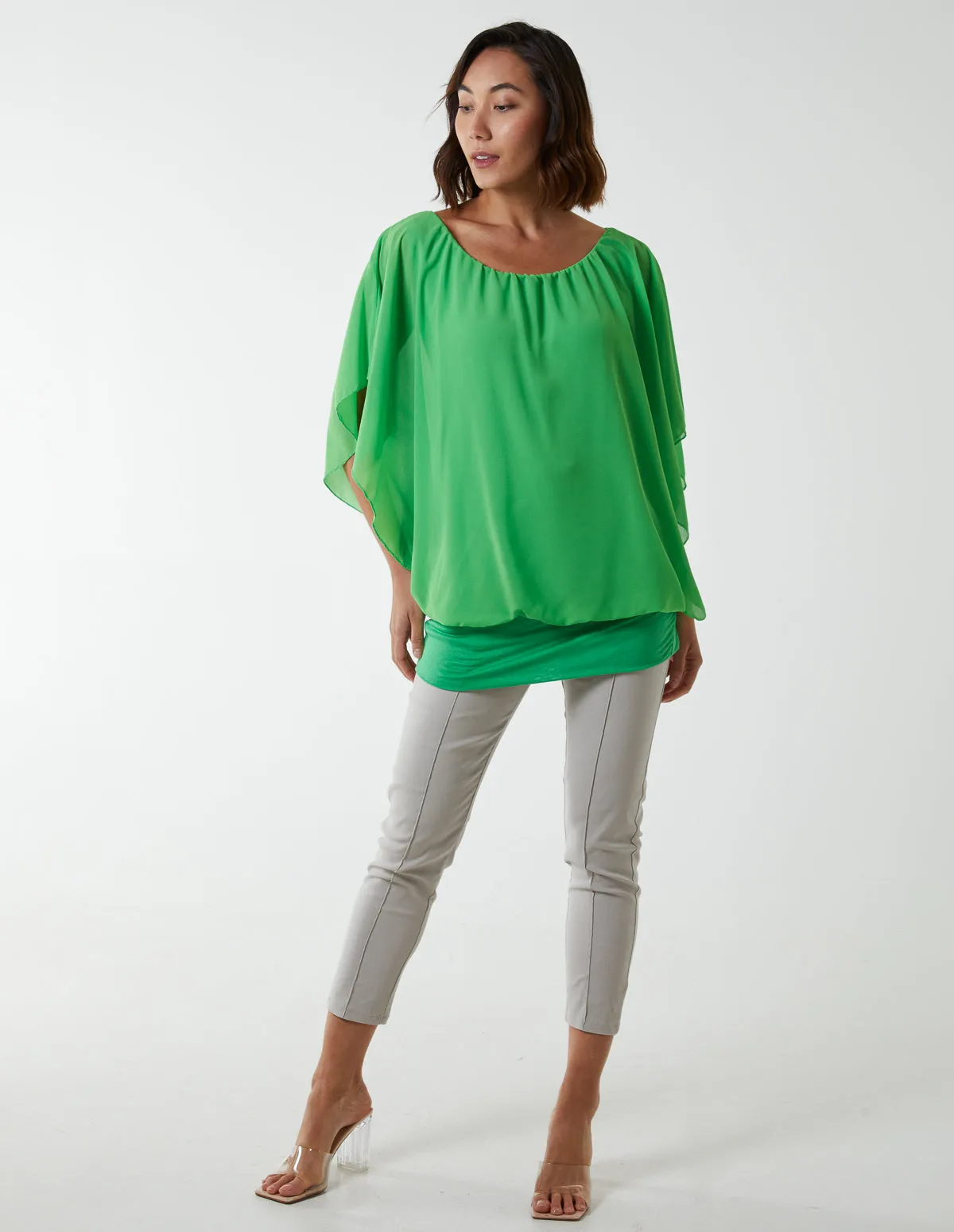 Double Layer Sheer Detail Blouse sold by Blue Vanilla product image thumbnail 2