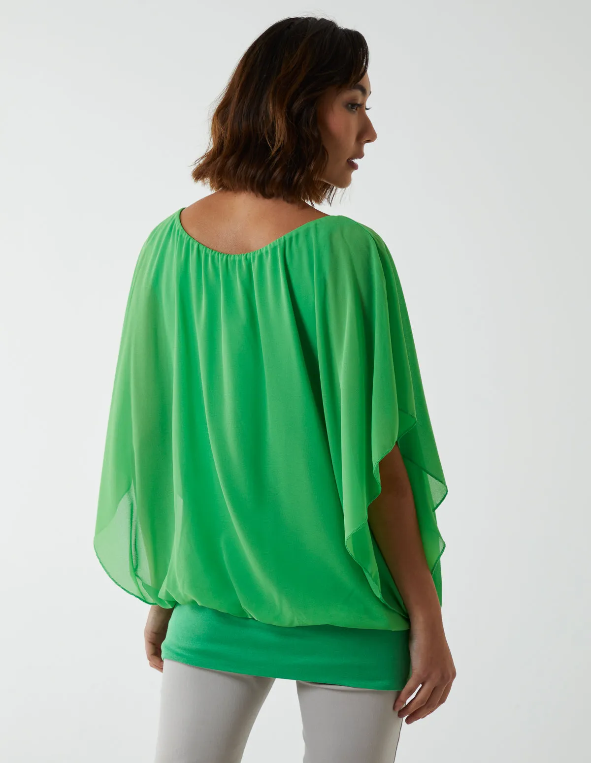 Double Layer Sheer Detail Blouse sold by Blue Vanilla product image thumbnail 4