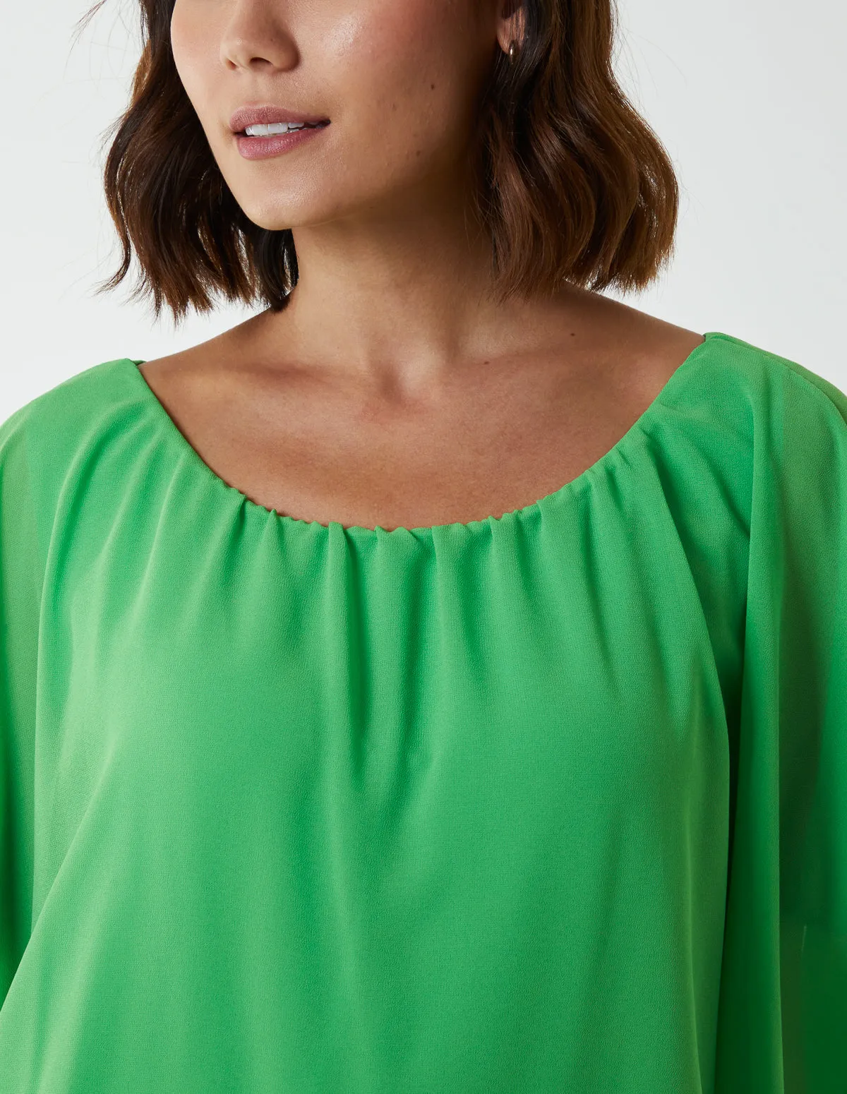 Double Layer Sheer Detail Blouse sold by Blue Vanilla product image thumbnail 3