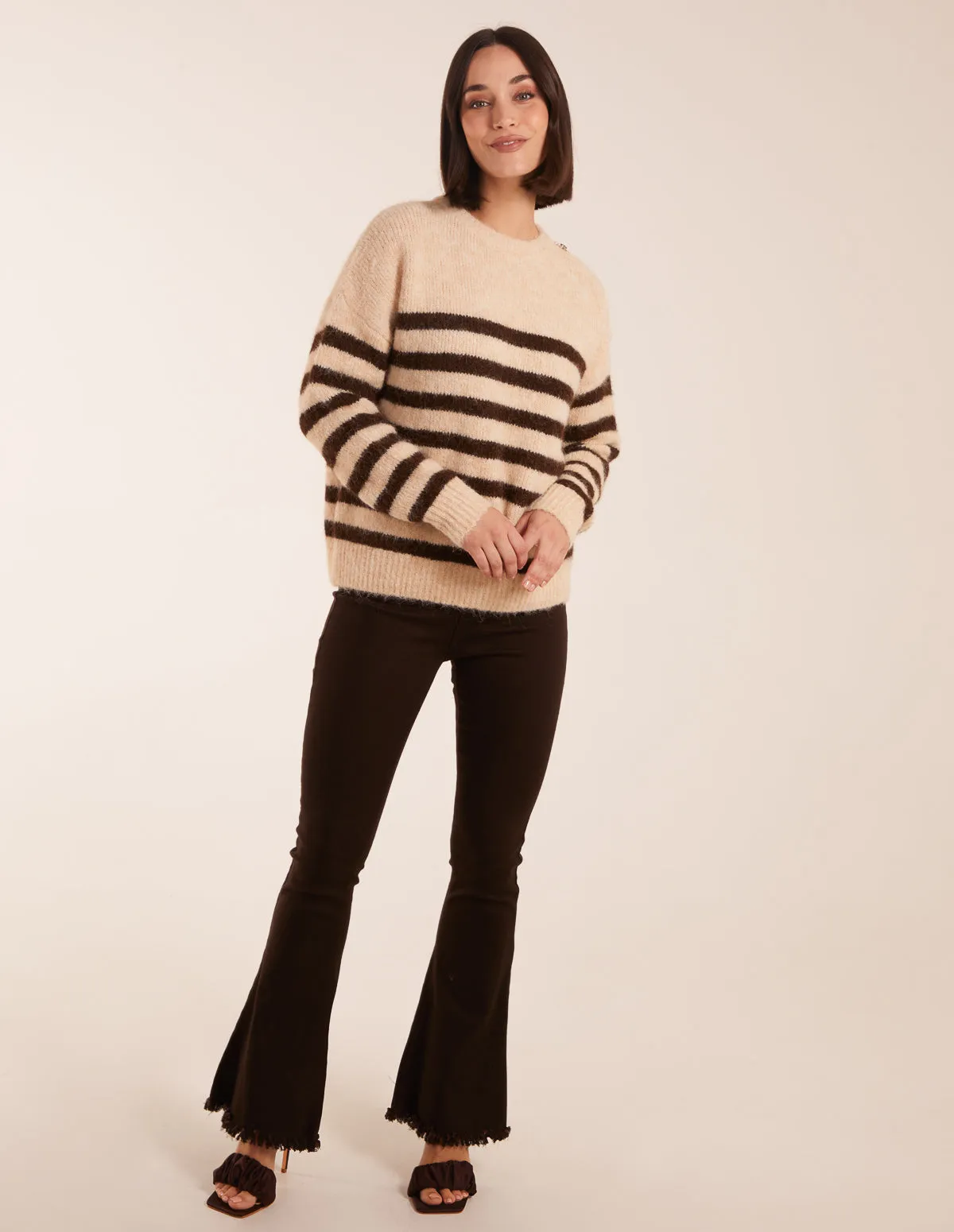Striped Rib Detail Shoulder Jumper sold by Blue Vanilla product image thumbnail 3