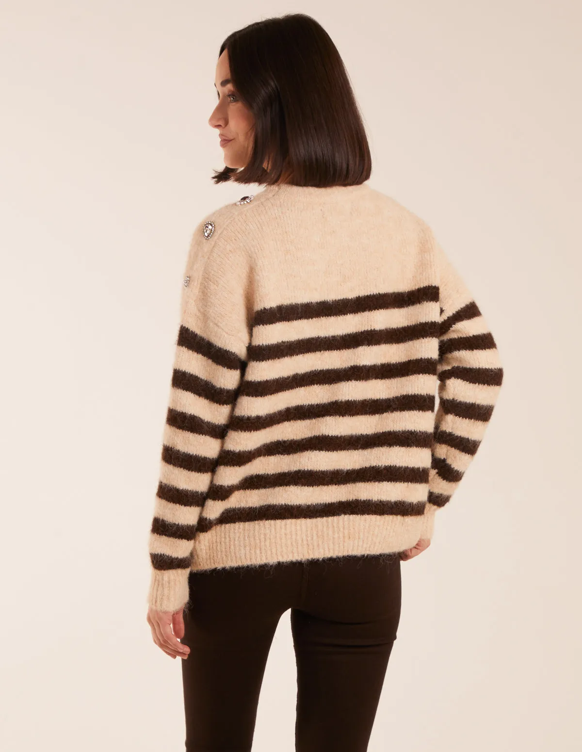 Striped Rib Detail Shoulder Jumper sold by Blue Vanilla product image thumbnail 4