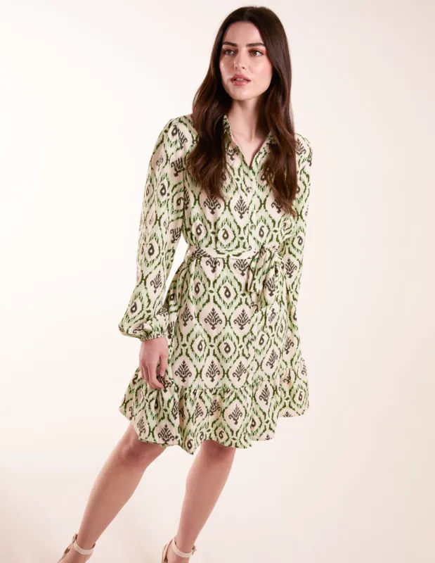 Long Sleeve Belted Shirt Mini Dress sold by Blue Vanilla