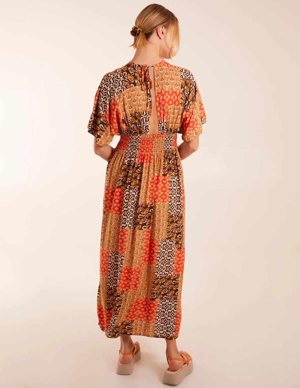 Abstract Pattern V Neck Midi Dress sold by Blue Vanilla product image thumbnail 4