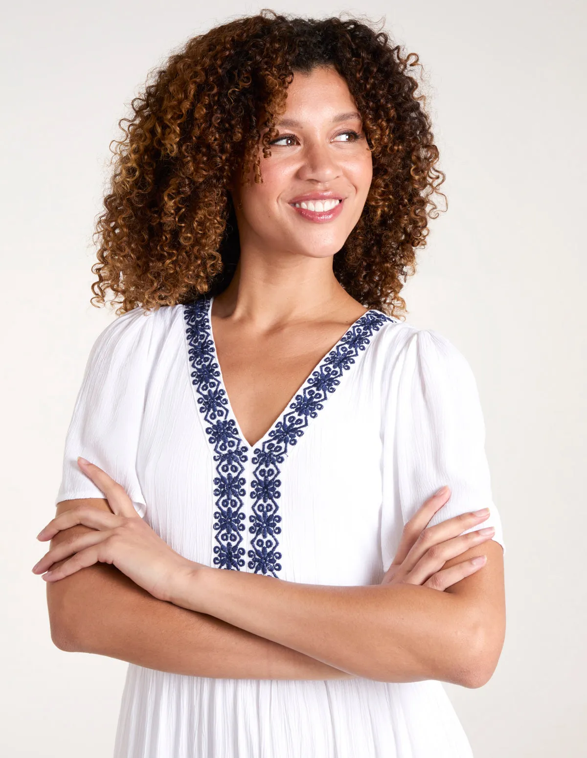 Embroidered Tiered Maxi Dress sold by Blue Vanilla product image thumbnail 2