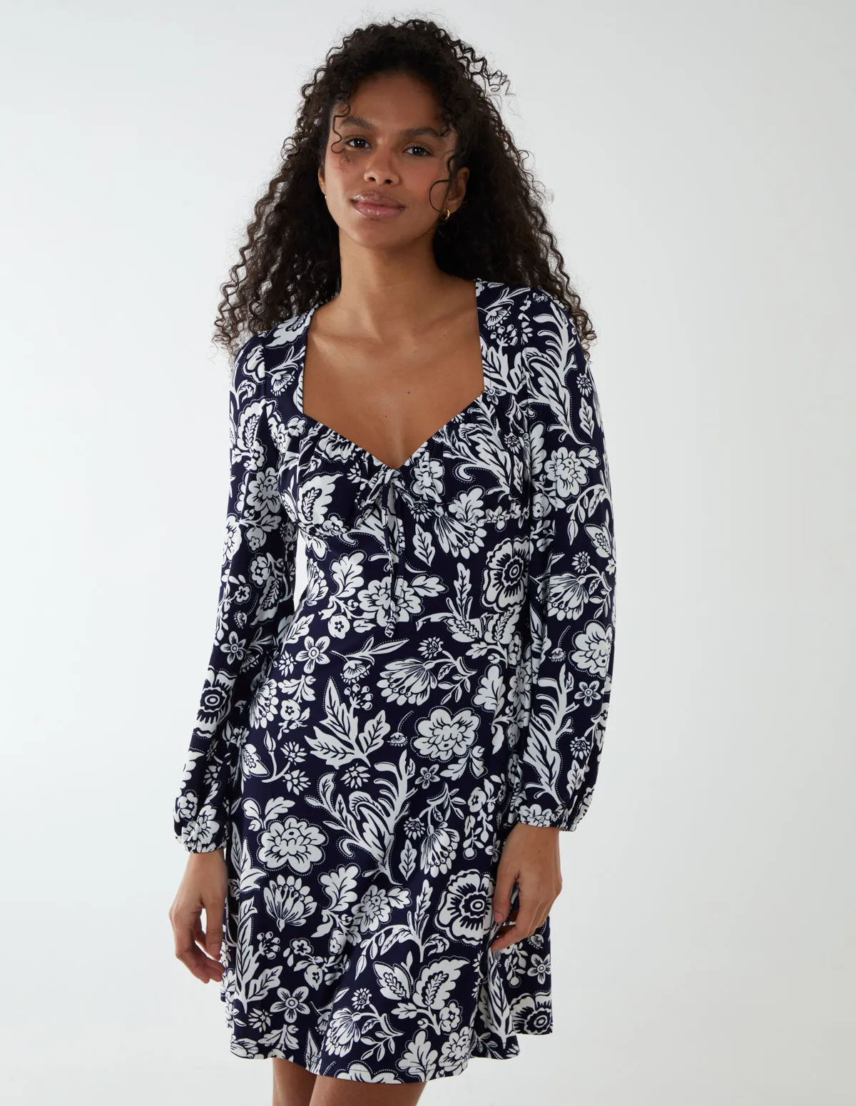 Neck Shirred Mini Tiered Dress sold by Blue Vanilla product image thumbnail 2